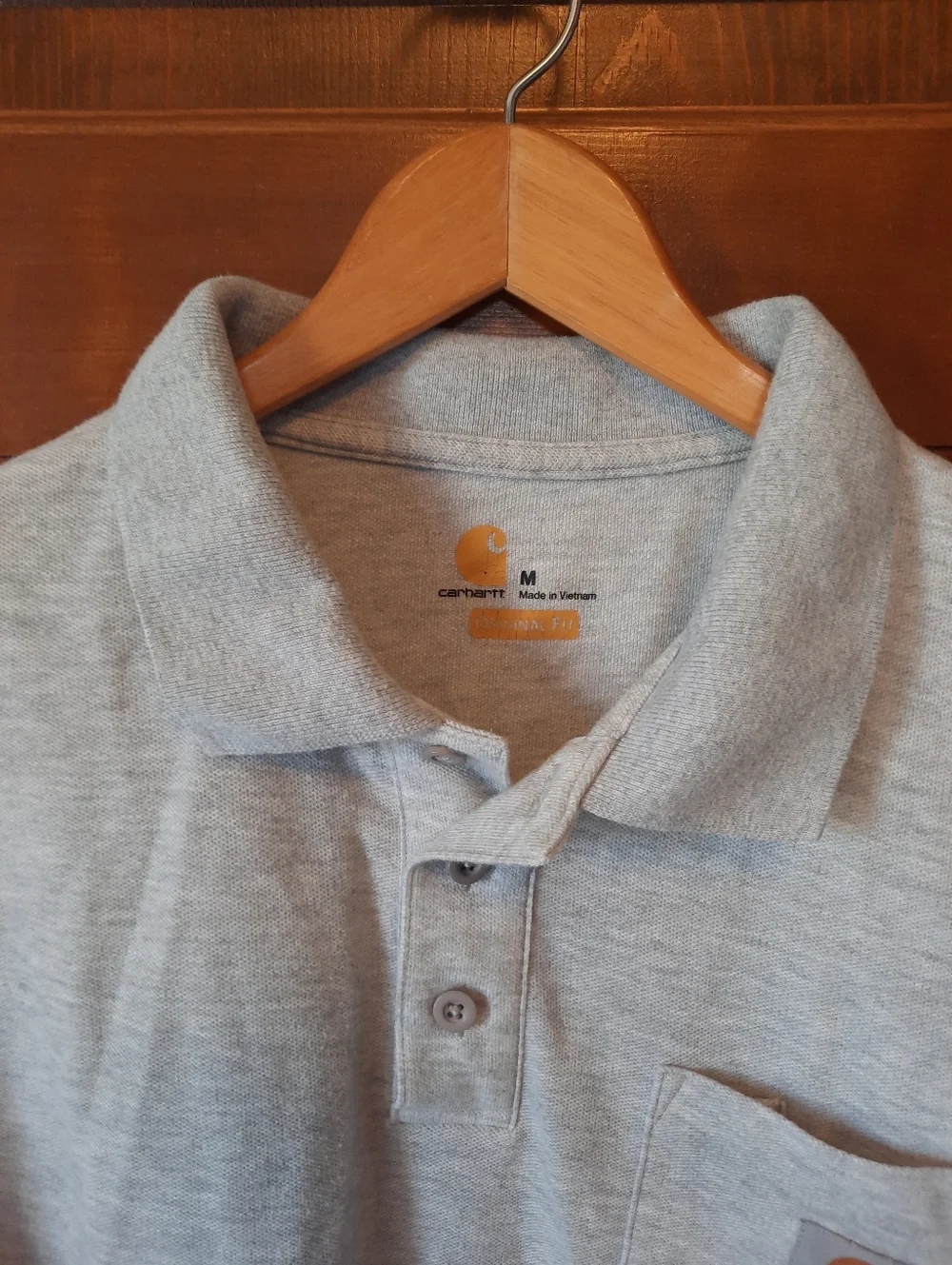 Carhartt Original Fit Heather Gray Short Sleeve Polo Shirt K570 HGY Size Medium - Picture 5 of 11